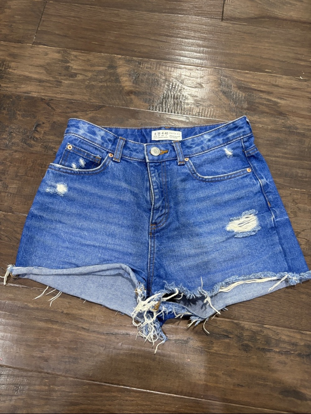 Primark Distressed Blue Jean mom short Shorts